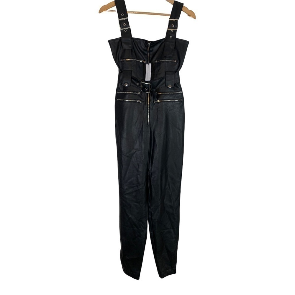 NEW WeWoreWhat Faux Leather Catsuit Jumpsuit Overalls Size XS - Picture 4 of 13